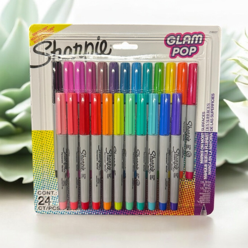 Sharpie Permanent Markers Set Glam Pop 24 count
